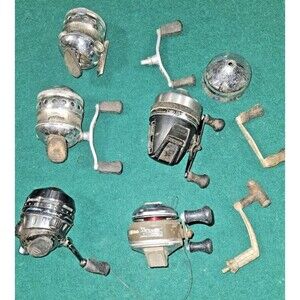 VTG Lot 5 Reels Zebco ProStaff Feathertouch 33 Pflueger President PARTS REPAIR